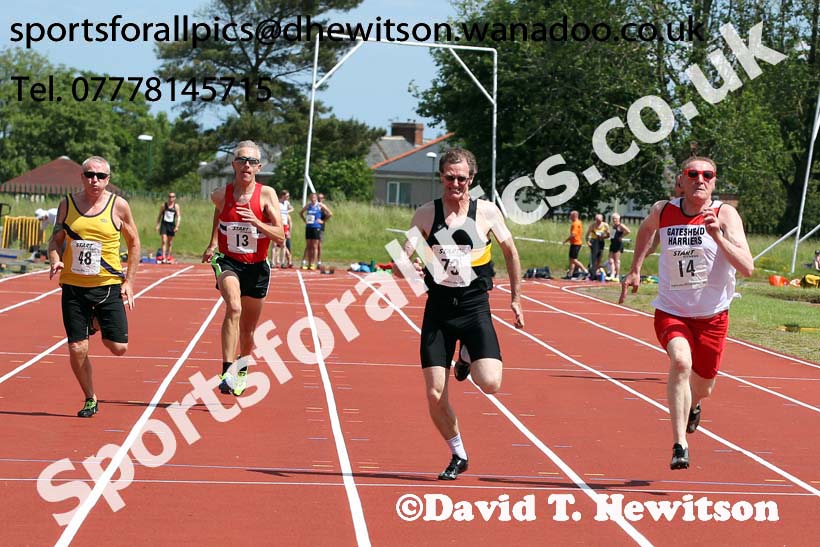 100 metres, North East Masters Champs, Monkton Stadium,  Jarrow. Photo: David T. Hewitson/Sports for All Pics
